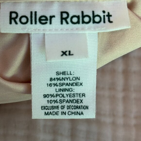 Roller Rabbit Size Extra Large Floral One Shoulder Ruffle Bikini Top - Picture 4 of 7